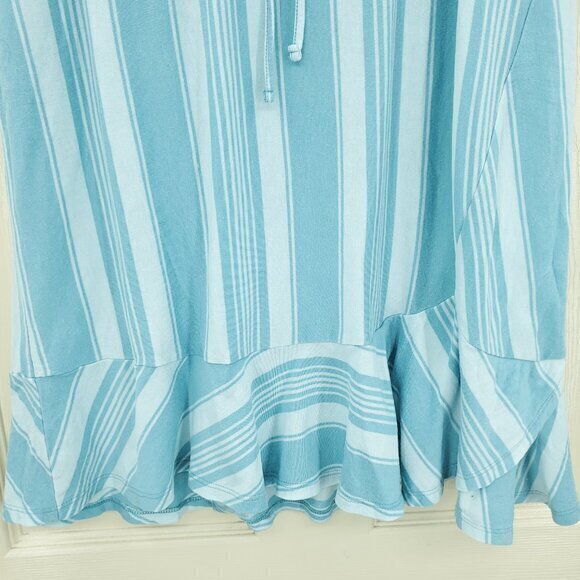 Patagonia Alpine Valley Pull On Drawstring Flutter Hem Skirt M Blue/White Stripe - Picture 8 of 16